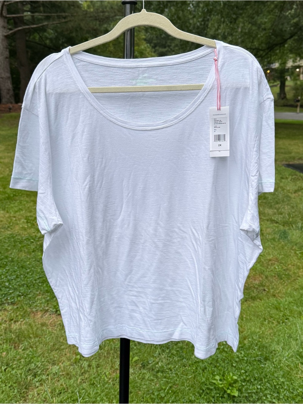 Vineyard Vines Pop Stitch Vintage Slub Tee 2X White Cap NWT